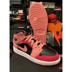 Nike Air Jordan 1 Mid Pinksicle Coral Chalk Pink Shoes 554725-662 GS Youth Sizes